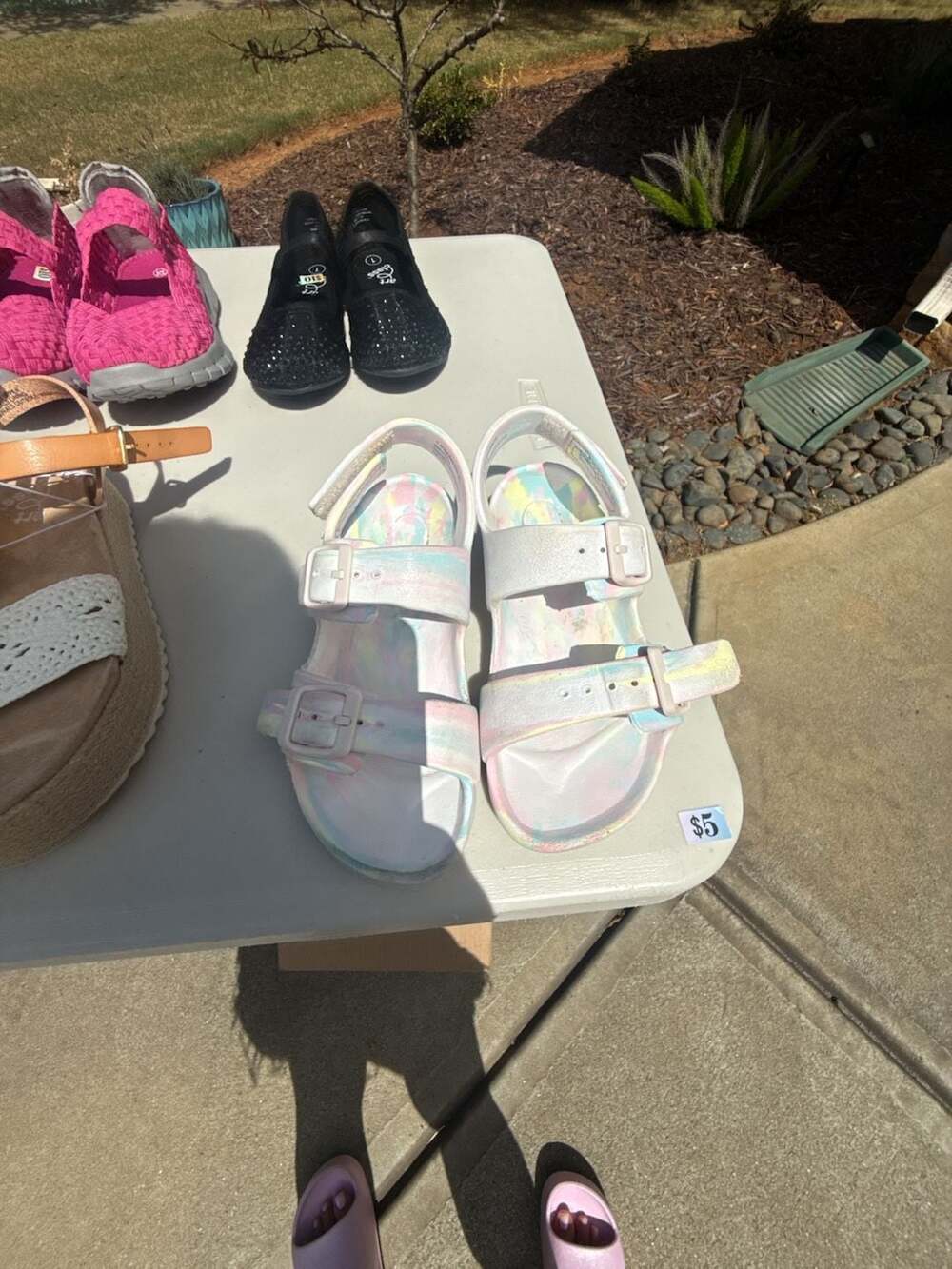 Cat & Jack Double Buckle EVA Summer Sandals Pink Multi